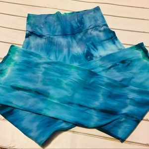 American Apparel Tie Dye Fold Over Yoga Pants XL